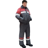 Костюм "ОРБИТА" зимний (серый с красным)