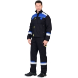 Костюм "БОСТОН" : куртка, п/комб. синий с вас. и чер. отд. (узб.Саржа)