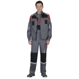 Куртка "СТАН" : ср-серая с черной и красной отделкой