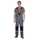 Полукомбинезон "СТАН" : ср-серый с черной и красной отделкой