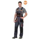 Полукомбинезон "МАНХЕТТЕН" серый с оранжевым тк.Стрейч