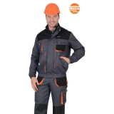 Куртка "МАНХЕТТЕН" короткая темно-серая с оранжевым и черным