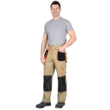 Брюки "МАНХЕТТЕН" стрейч Песочный с оранжевым и черным