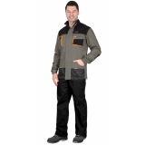 Куртка "МАНХЕТТЕН" удлиненная, оливковая с оранжевым и черным